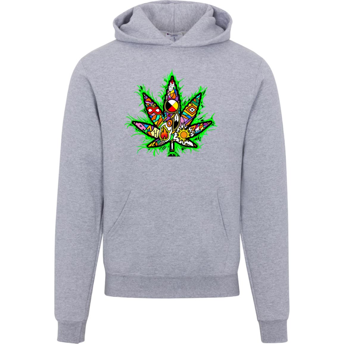 Marijuana Leaf Champion Mens Powerblend Hoodie