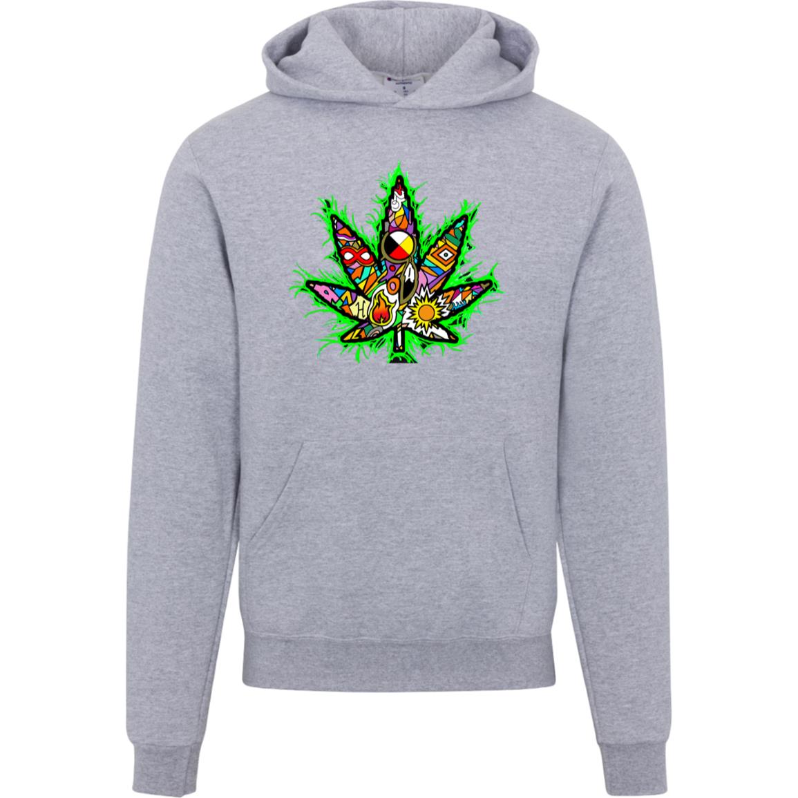 Marijuana Leaf Champion Mens Powerblend Hoodie