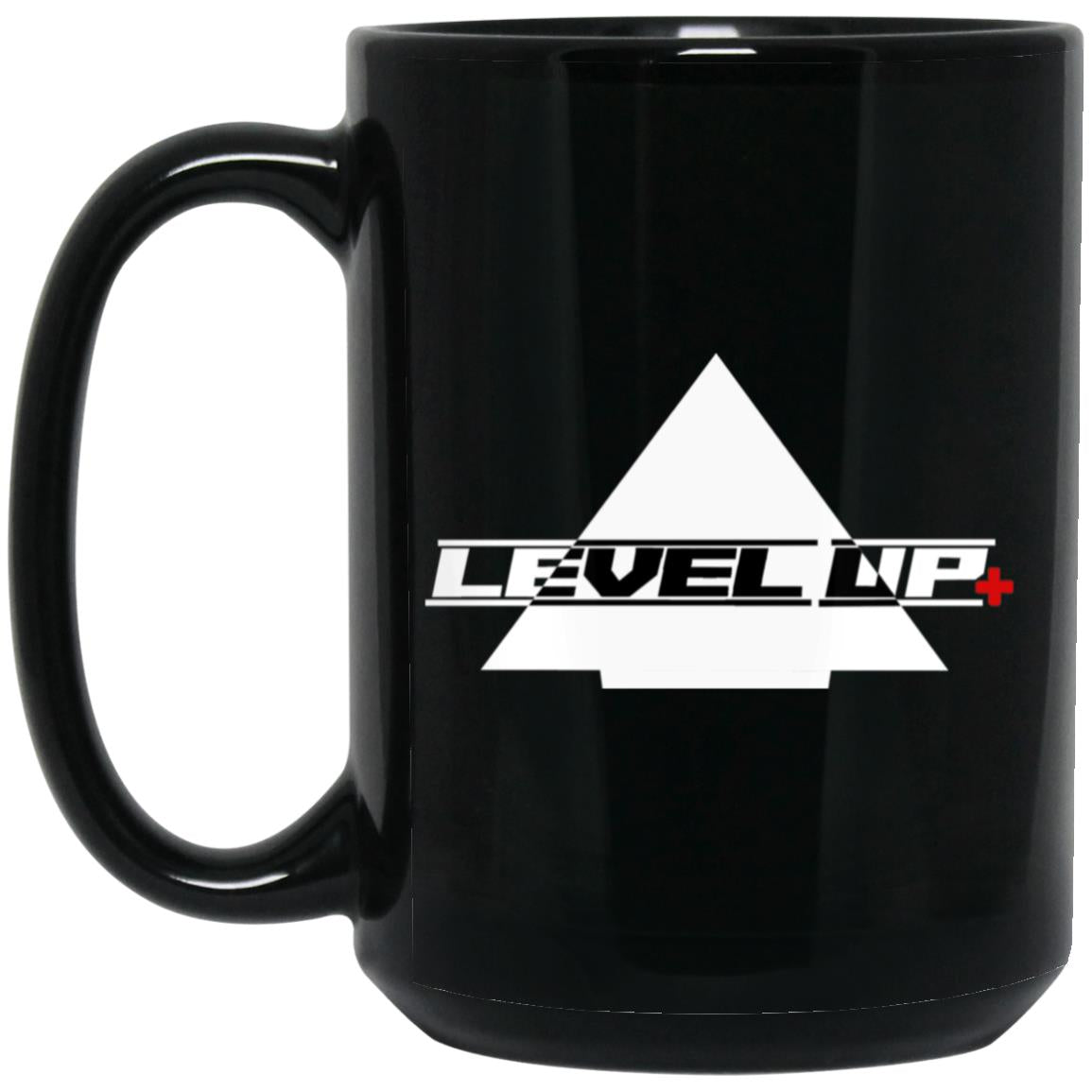 Level Up+ Black Mug