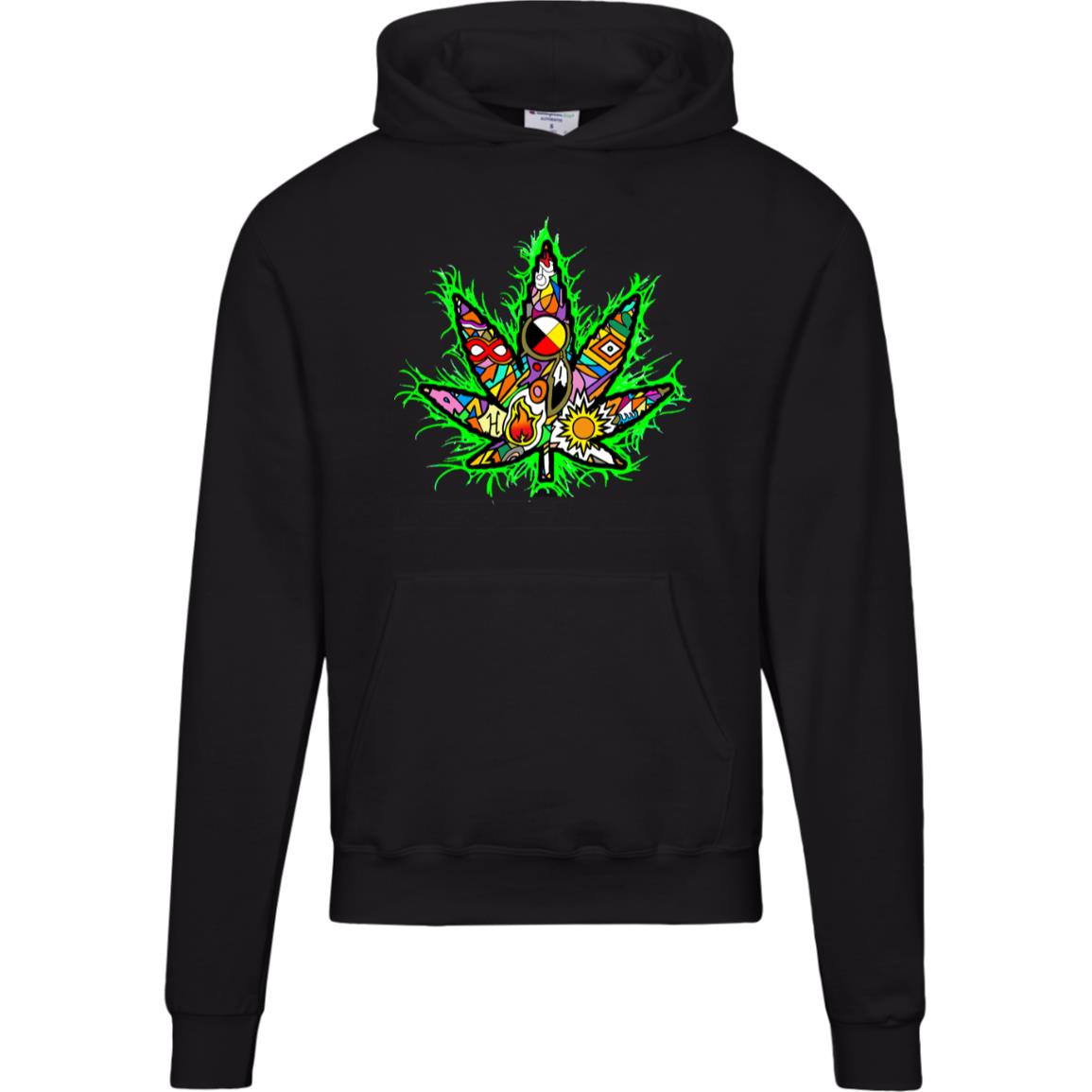 Marijuana Leaf Champion Mens Powerblend Hoodie